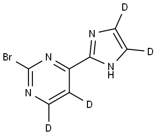 2-bromo-4-(1H-imidazol-2-yl-4,5-d2)pyrimidine-5,6-d2 结构式