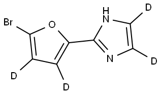 2-(5-bromofuran-2-yl-3,4-d2)-1H-imidazole-4,5-d2 结构式