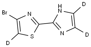 4-bromo-2-(1H-imidazol-2-yl-4,5-d2)thiazole-5-d 结构式