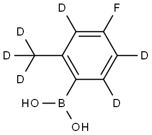 (4-fluoro-2-(methyl-d3)phenyl-3,5,6-d3)boronic acid 结构式