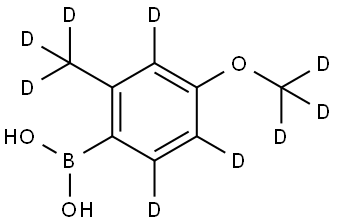 (4-(methoxy-d3)-2-(methyl-d3)phenyl-3,5,6-d3)boronic acid 结构式