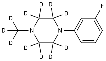 1-(3-fluorophenyl)-4-(methyl-d3)piperazine-2,2,3,3,5,5,6,6-d8 结构式