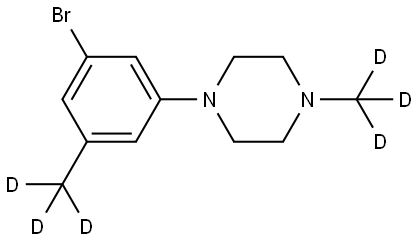1-(3-bromo-5-(methyl-d3)phenyl)-4-(methyl-d3)piperazine 结构式