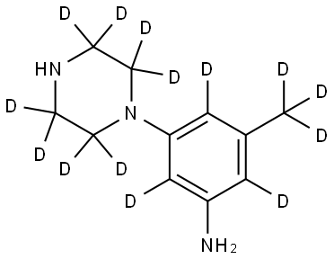 3-(methyl-d3)-5-(piperazin-1-yl-2,2,3,3,5,5,6,6-d8)benzen-2,4,6-d3-amine 结构式