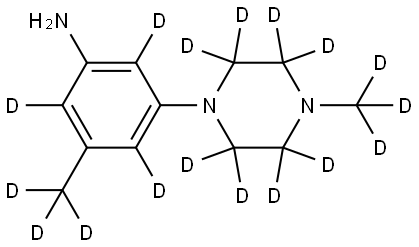 3-(methyl-d3)-5-(4-(methyl-d3)piperazin-1-yl-2,2,3,3,5,5,6,6-d8)benzen-2,4,6-d3-amine 结构式