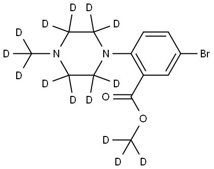 methyl-d3 5-bromo-2-(4-(methyl-d3)piperazin-1-yl-2,2,3,3,5,5,6,6-d8)benzoate 结构式