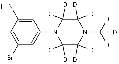 3-bromo-5-(4-(methyl-d3)piperazin-1-yl-2,2,3,3,5,5,6,6-d8)aniline 结构式