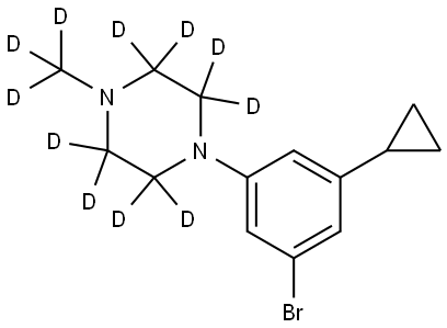 1-(3-bromo-5-cyclopropylphenyl)-4-(methyl-d3)piperazine-2,2,3,3,5,5,6,6-d8 结构式