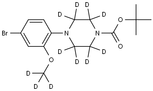 tert-butyl 4-(4-bromo-2-(methoxy-d3)phenyl)piperazine-1-carboxylate-2,2,3,3,5,5,6,6-d8 结构式