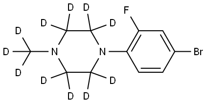 1-(4-bromo-2-fluorophenyl)-4-(methyl-d3)piperazine-2,2,3,3,5,5,6,6-d8 结构式