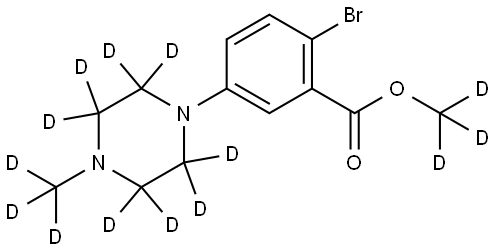 methyl-d3 2-bromo-5-(4-(methyl-d3)piperazin-1-yl-2,2,3,3,5,5,6,6-d8)benzoate 结构式