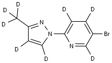 5-bromo-2-(3-(methyl-d3)-1H-pyrazol-1-yl-4,5-d2)pyridine-3,4,6-d3 结构式