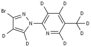 2-(3-bromo-1H-pyrazol-1-yl-4,5-d2)-5-(methyl-d3)pyridine-3,4,6-d3 结构式