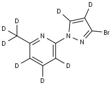 2-(3-bromo-1H-pyrazol-1-yl-4,5-d2)-6-(methyl-d3)pyridine-3,4,5-d3 结构式