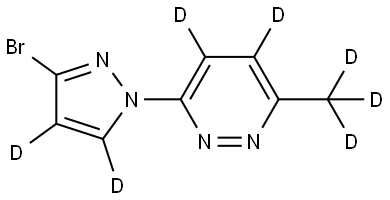 3-(3-bromo-1H-pyrazol-1-yl-4,5-d2)-6-(methyl-d3)pyridazine-4,5-d2 结构式