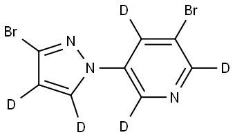 3-bromo-5-(3-bromo-1H-pyrazol-1-yl-4,5-d2)pyridine-2,4,6-d3 结构式