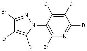 2-bromo-3-(3-bromo-1H-pyrazol-1-yl-4,5-d2)pyridine-4,5,6-d3 结构式