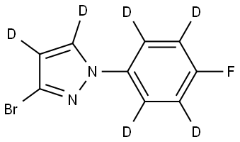 3-bromo-1-(4-fluorophenyl-2,3,5,6-d4)-1H-pyrazole-4,5-d2 结构式