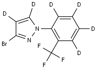 3-bromo-1-(2-(trifluoromethyl)phenyl-3,4,5,6-d4)-1H-pyrazole-4,5-d2 结构式