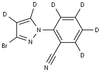 2-(3-bromo-1H-pyrazol-1-yl-4,5-d2)benzonitrile-d4 结构式