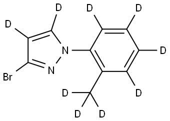 3-bromo-1-(2-(methyl-d3)phenyl-3,4,5,6-d4)-1H-pyrazole-4,5-d2 结构式