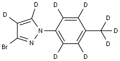3-bromo-1-(4-(methyl-d3)phenyl-2,3,5,6-d4)-1H-pyrazole-4,5-d2 结构式