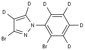 3-bromo-1-(2-bromophenyl-3,4,5,6-d4)-1H-pyrazole-4,5-d2 结构式