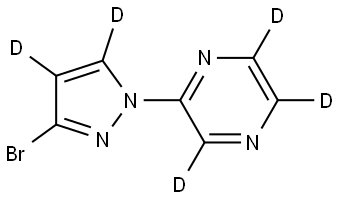 2-(3-bromo-1H-pyrazol-1-yl-4,5-d2)pyrazine-3,5,6-d3 结构式