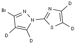 2-(3-bromo-1H-pyrazol-1-yl-4,5-d2)thiazole-4,5-d2 结构式