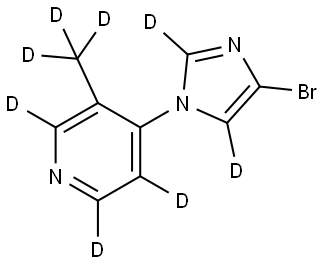 4-(4-bromo-1H-imidazol-1-yl-2,5-d2)-3-(methyl-d3)pyridine-2,5,6-d3 结构式