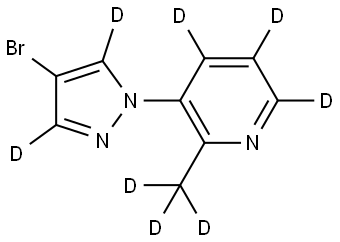 3-(4-bromo-1H-pyrazol-1-yl-3,5-d2)-2-(methyl-d3)pyridine-4,5,6-d3 结构式