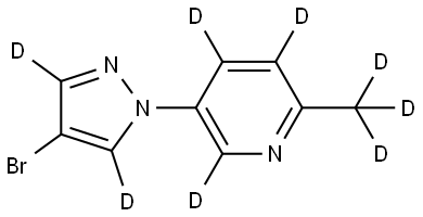 5-(4-bromo-1H-pyrazol-1-yl-3,5-d2)-2-(methyl-d3)pyridine-3,4,6-d3 结构式