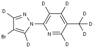 2-(4-bromo-1H-pyrazol-1-yl-3,5-d2)-5-(methyl-d3)pyridine-3,4,6-d3 结构式