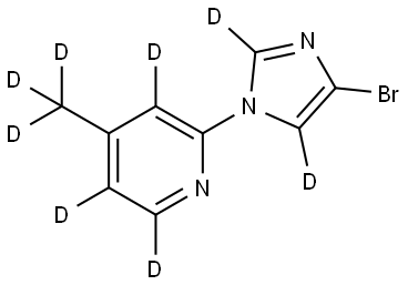 2-(4-bromo-1H-imidazol-1-yl-2,5-d2)-4-(methyl-d3)pyridine-3,5,6-d3 结构式