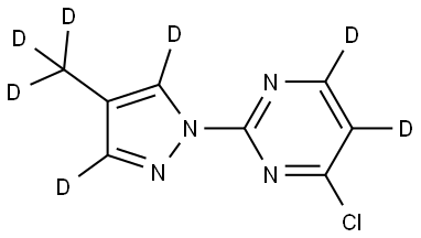 4-chloro-2-(4-(methyl-d3)-1H-pyrazol-1-yl-3,5-d2)pyrimidine-5,6-d2 结构式