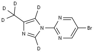 5-bromo-2-(4-(methyl-d3)-1H-imidazol-1-yl-2,5-d2)pyrimidine 结构式