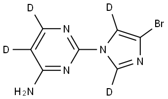 2-(4-bromo-1H-imidazol-1-yl-2,5-d2)pyrimidin-5,6-d2-4-amine 结构式