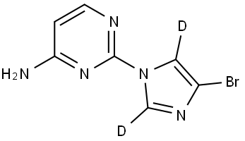 2-(4-bromo-1H-imidazol-1-yl-2,5-d2)pyrimidin-4-amine 结构式