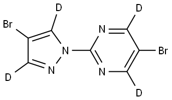 5-bromo-2-(4-bromo-1H-pyrazol-1-yl-3,5-d2)pyrimidine-4,6-d2 结构式
