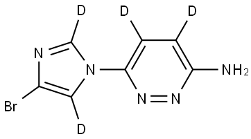 6-(4-bromo-1H-imidazol-1-yl-2,5-d2)pyridazin-4,5-d2-3-amine 结构式