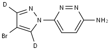 6-(4-bromo-1H-pyrazol-1-yl-3,5-d2)pyridazin-3-amine 结构式