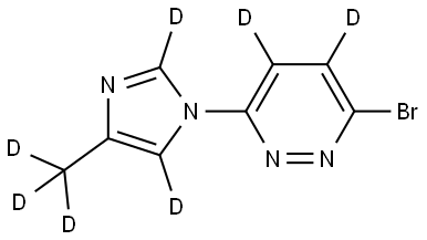 3-bromo-6-(4-(methyl-d3)-1H-imidazol-1-yl-2,5-d2)pyridazine-4,5-d2 结构式