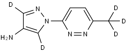 1-(6-(methyl-d3)pyridazin-3-yl)-1H-pyrazol-3,5-d2-4-amine 结构式