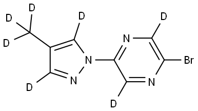 2-bromo-5-(4-(methyl-d3)-1H-pyrazol-1-yl-3,5-d2)pyrazine-3,6-d2 结构式