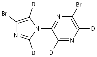 2-bromo-6-(4-bromo-1H-imidazol-1-yl-2,5-d2)pyrazine-3,5-d2 结构式