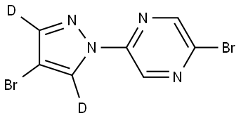 2-bromo-5-(4-bromo-1H-pyrazol-1-yl-3,5-d2)pyrazine 结构式