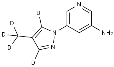 5-(4-(methyl-d3)-1H-pyrazol-1-yl-3,5-d2)pyridin-3-amine 结构式