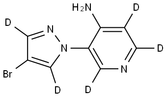 3-(4-bromo-1H-pyrazol-1-yl-3,5-d2)pyridin-2,5,6-d3-4-amine 结构式