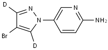 5-(4-bromo-1H-pyrazol-1-yl-3,5-d2)pyridin-2-amine 结构式