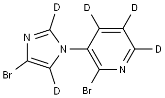 2-bromo-3-(4-bromo-1H-imidazol-1-yl-2,5-d2)pyridine-4,5,6-d3 结构式